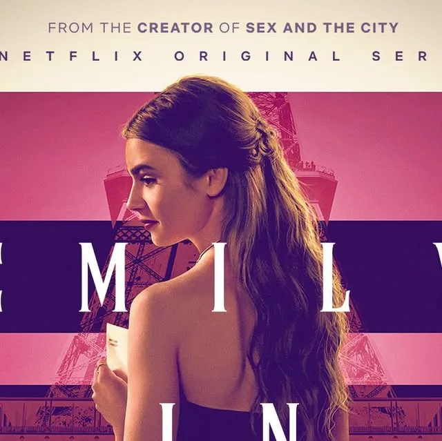 Official Emily in Paris poster, shared by Lily Collins on Instagram.