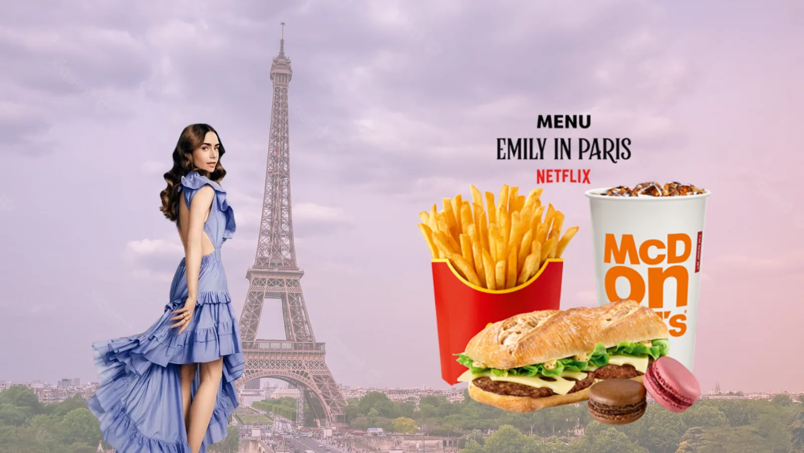 McDonald's Strasbourg 'Emily in McDo' menu art.