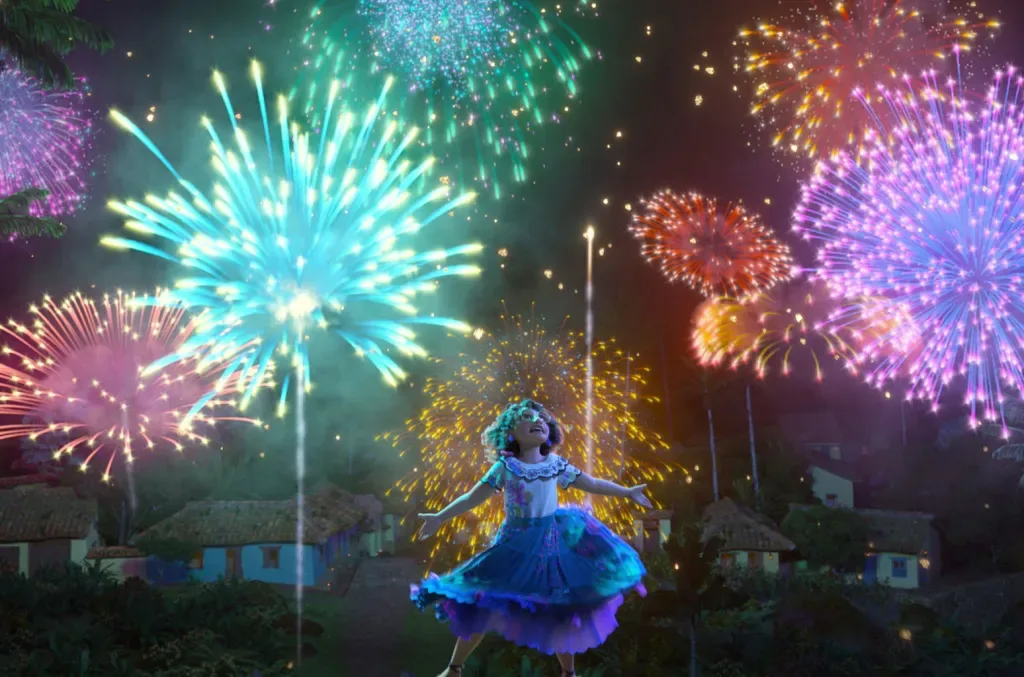 Mirabel under fireworks in Encanto