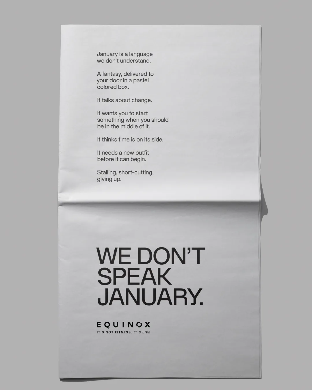 It’s not you, it’s January. #ItsNotFitnessItsLife