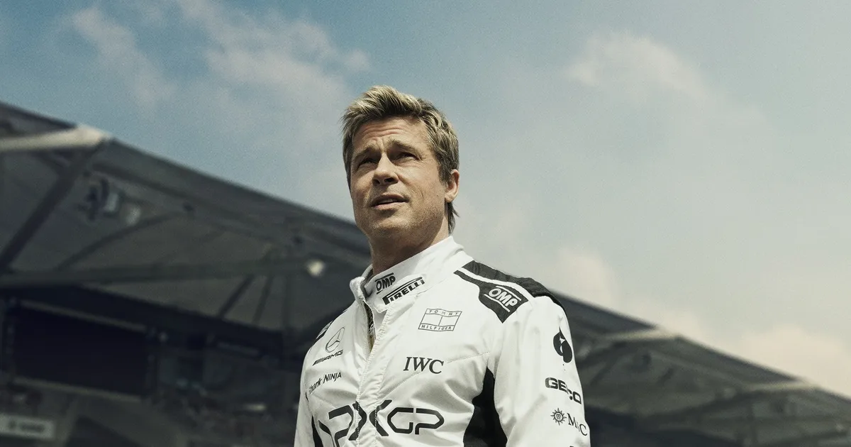 Brad Pitt in the F1 trailer, from Apple's guide to its iPhone haptic version.