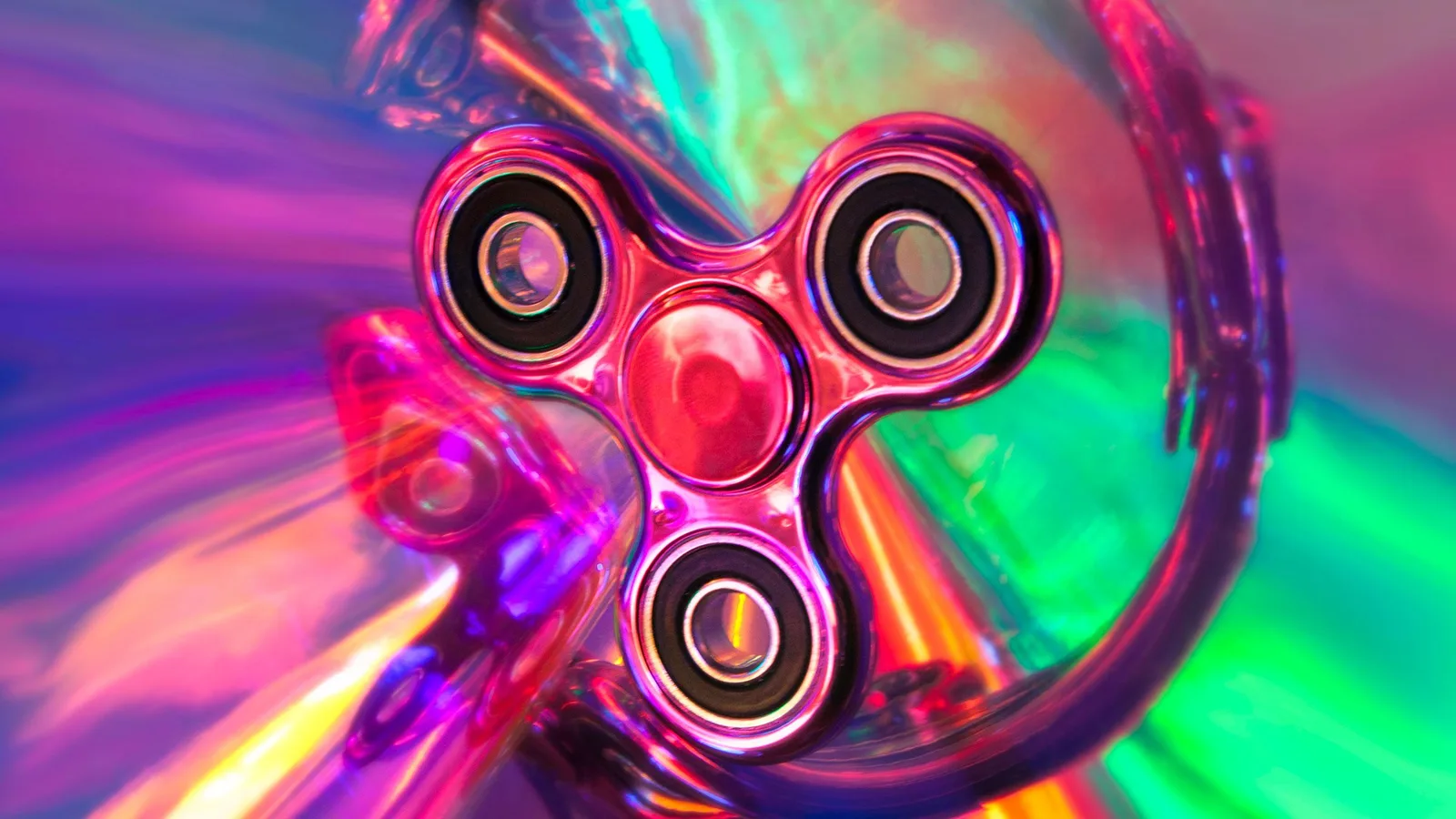 A fidget spinner in motion, photographed for TIME