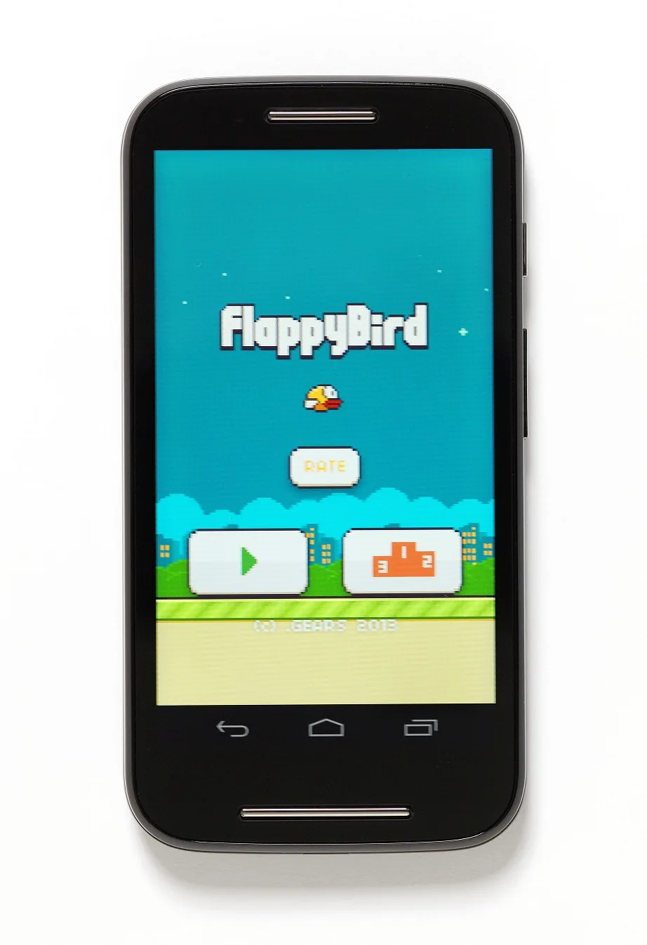 The phone with the original Flappy Bird, collected by the V&A