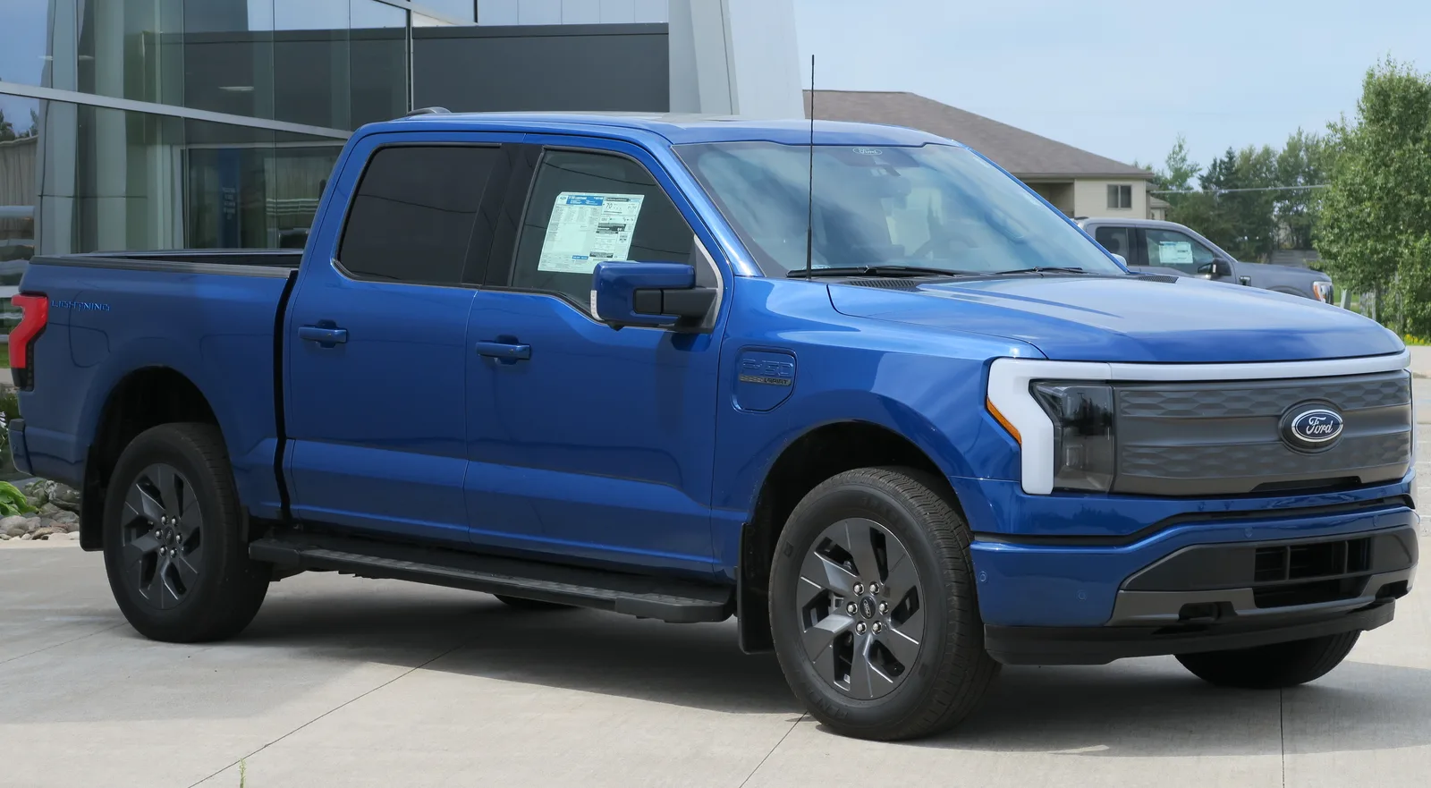 2022 Ford F-150 Lightning Lariat photographed in Sault Ste. Marie, Michigan, USA.