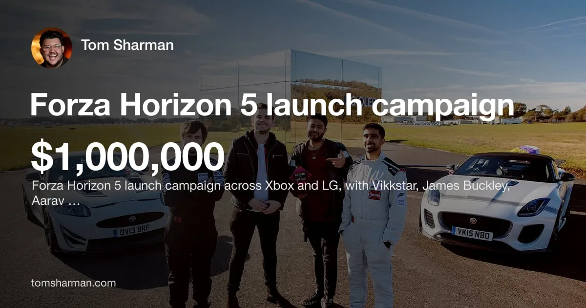 Forza Horizon 5 launch campaign | Tom Sharman