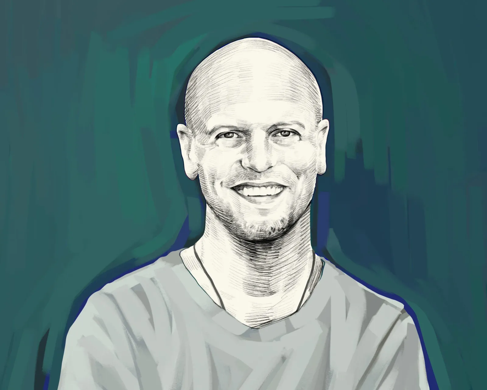 Illustrated portrait of Tim Ferriss