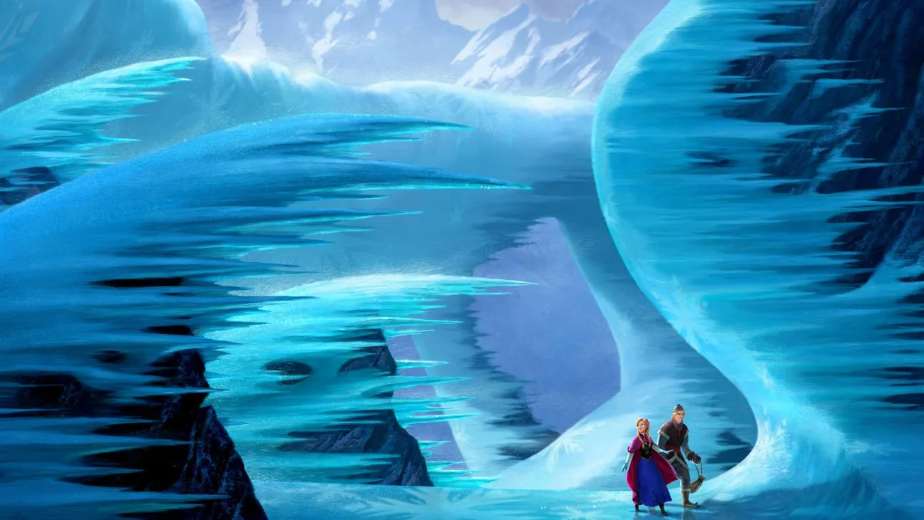 Ice landscape scene from Frozen.