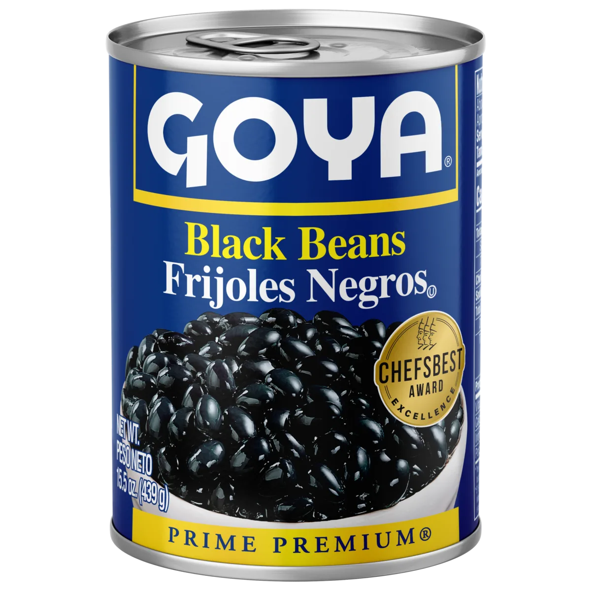 Official Goya black beans product photograph; current packaging.