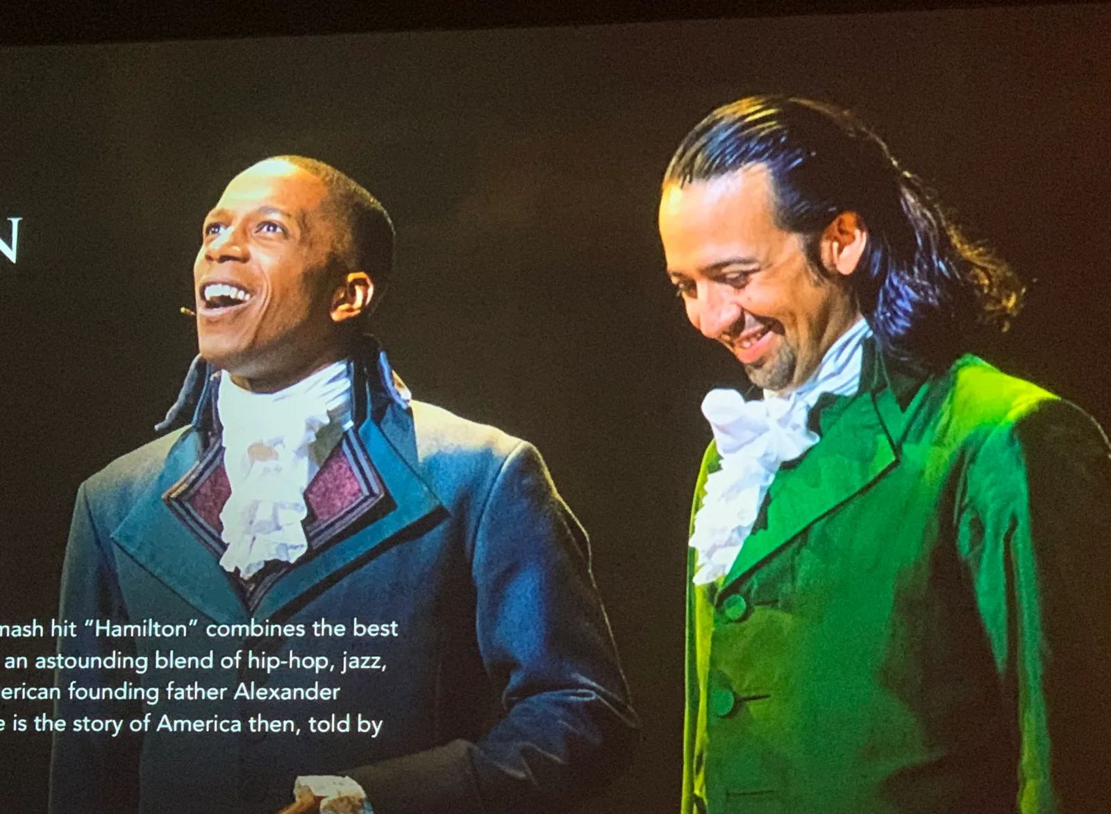 Leslie Odom Jr. and Lin-Manuel Miranda in Hamilton