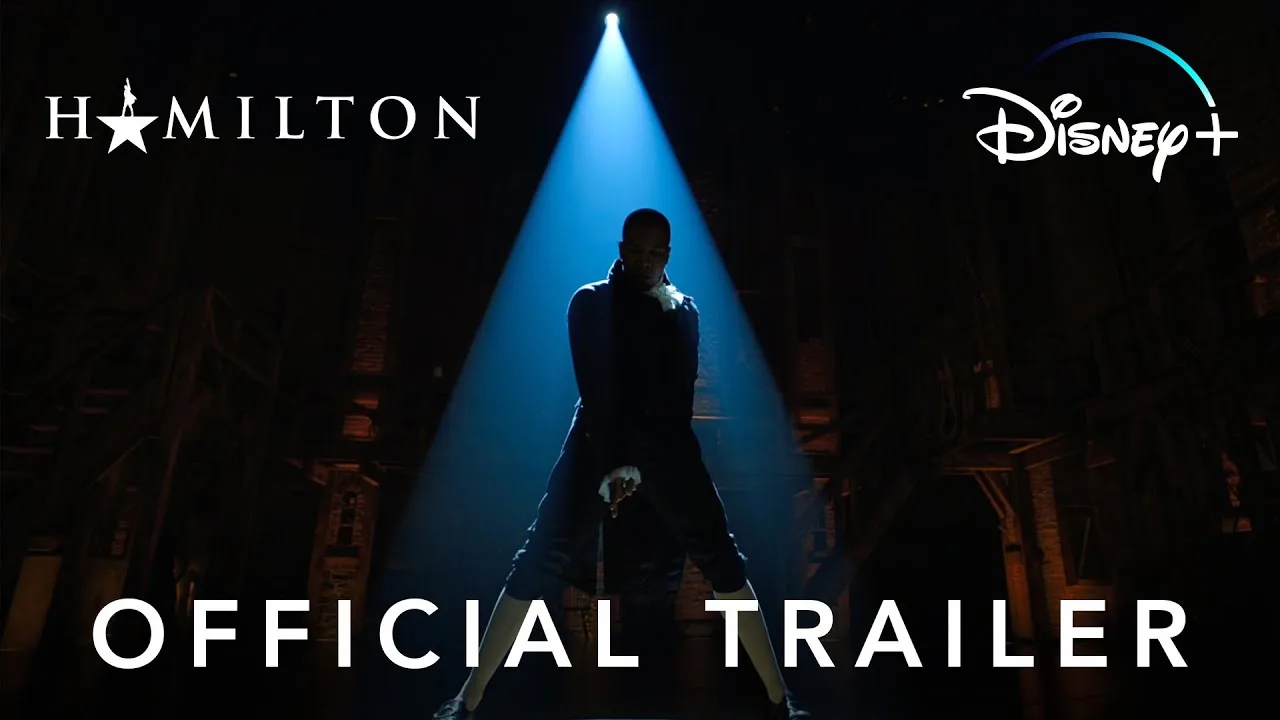 Hamilton official Disney+ trailer title card
