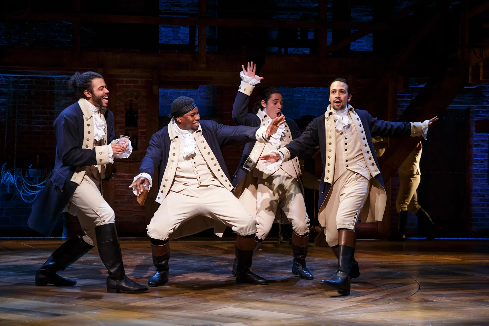 Hamilton cast mid-number in the filmed production