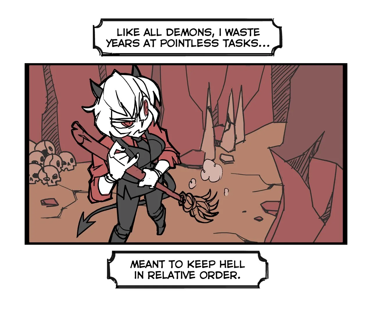 I'm drawing a trash comic. Here's the first 4 panels. To be continued. (1/5)