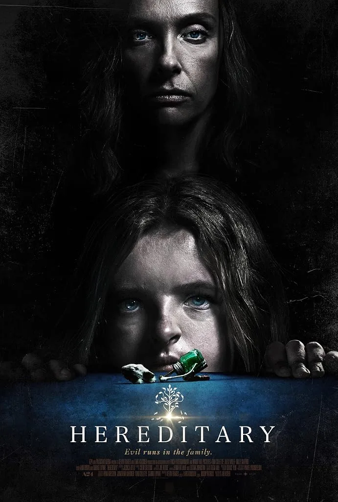 Theatrical poster for Hereditary, with Toni Collette and Milly Shapiro.