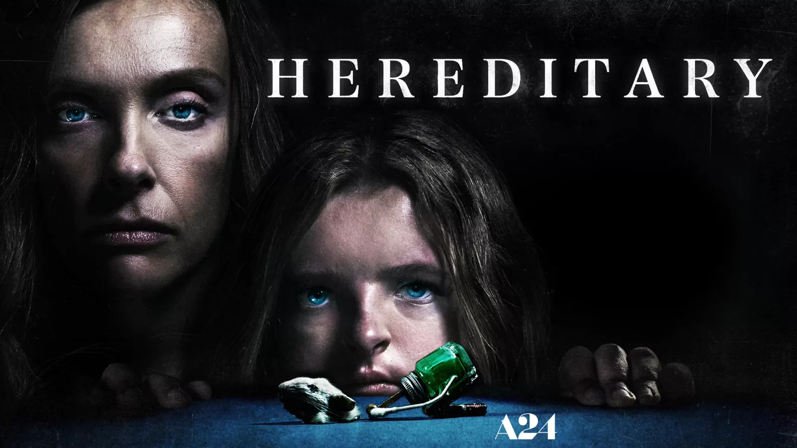 Hereditary title art with Toni Collette and Milly Shapiro, from an A24 x IMAX screening listing.