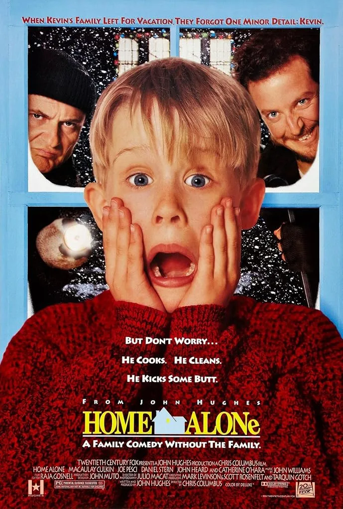 Original Home Alone theatrical poster: Kevin's scream between the two burglars