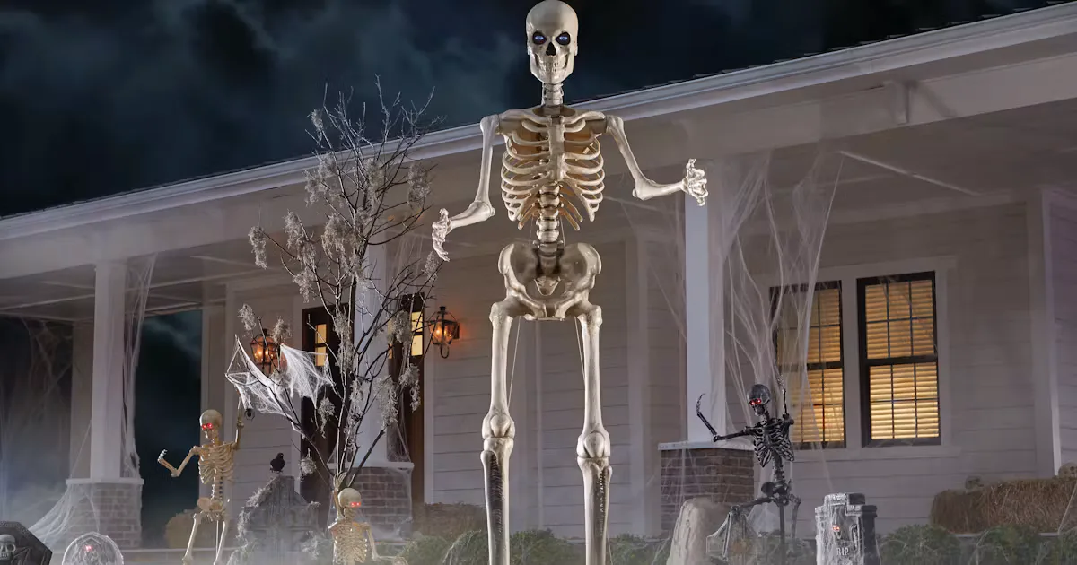 We talked to the people behind the 12-foot tall skeleton