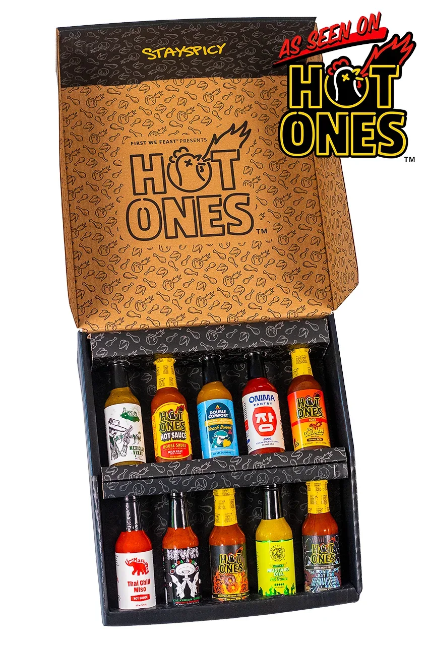Official Season 31 ten-bottle sauce lineup, sold by HEATONIST.