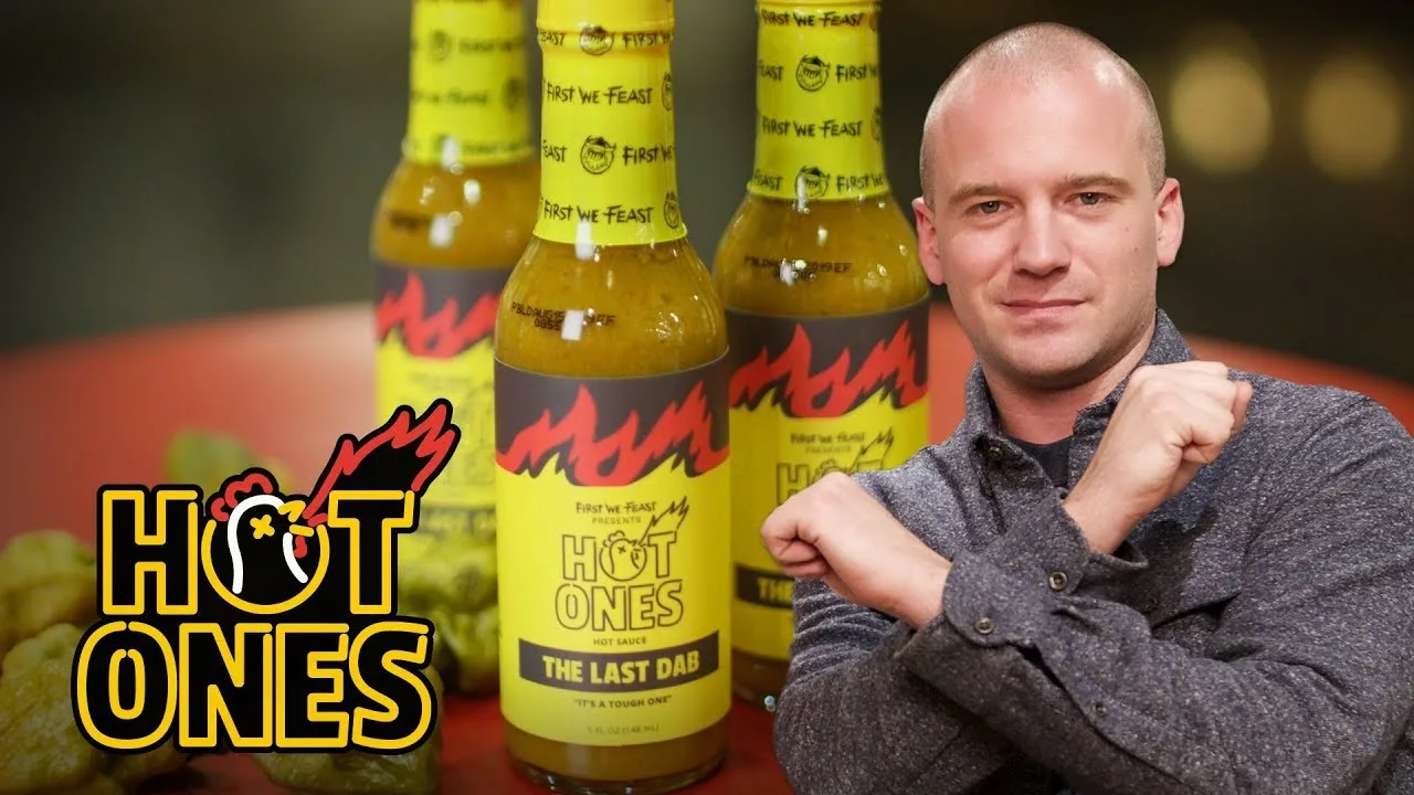 Sean Evans with The Last Dab sauce.