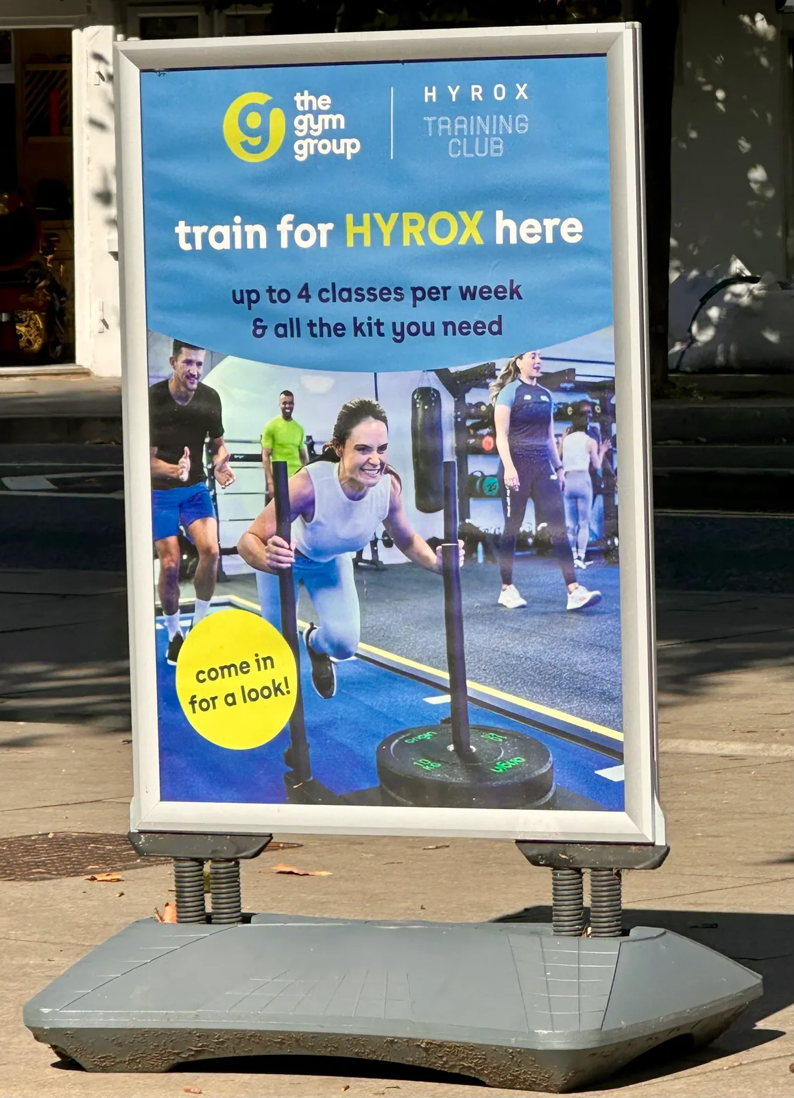 Hyrox Training Club sign outside The Gym Group in Strood, September 2025. CC BY-SA 4.0.