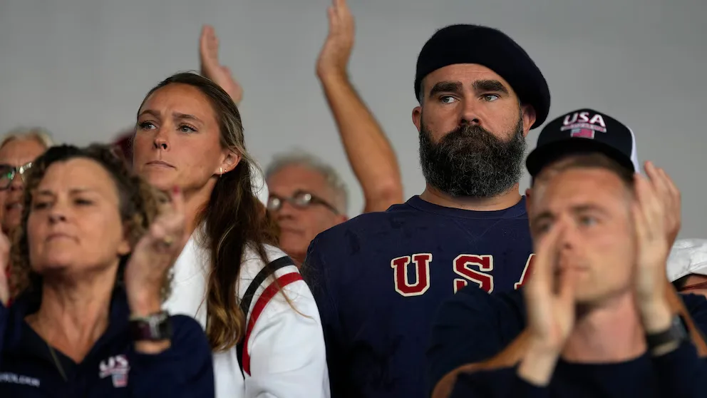 Jason and Kylie Kelce cheer on Team USA rugby