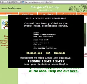 Official agency screenshot of the beekeeper page and its corrupted system message.