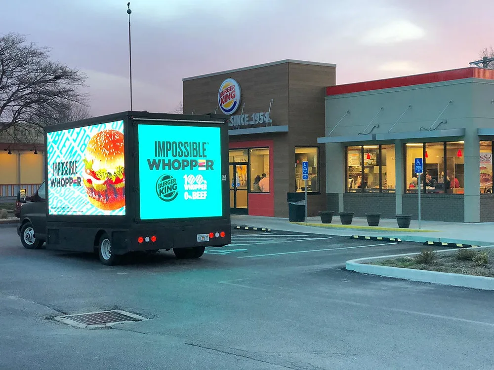 Led Truck OOH advertising introduces Impossible Whopper