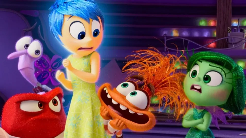 Anger, Joy and Disgust in a scene from Inside Out 2.