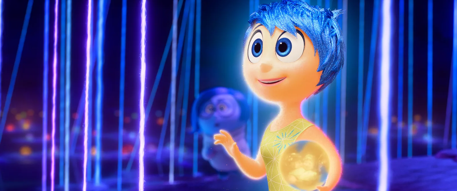 Joy glowing in a scene from Inside Out 2.