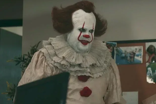 James Corden as Pennywise in a Late Late Show spoof.