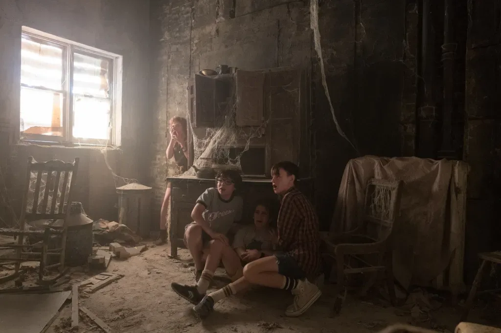 The Losers' Club in the Neibolt house.