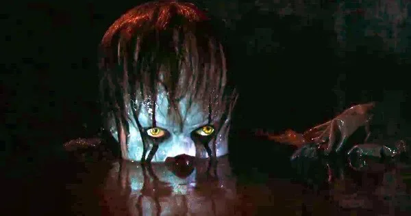 Pennywise in the sewer water.