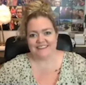 Colleen Hoover during a GBH video call, March 24, 2022; CC BY 3.0.