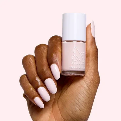 Brave Blush nail polish from Olive & June’s collaboration with Colleen Hoover, inspired by It Ends with Us.