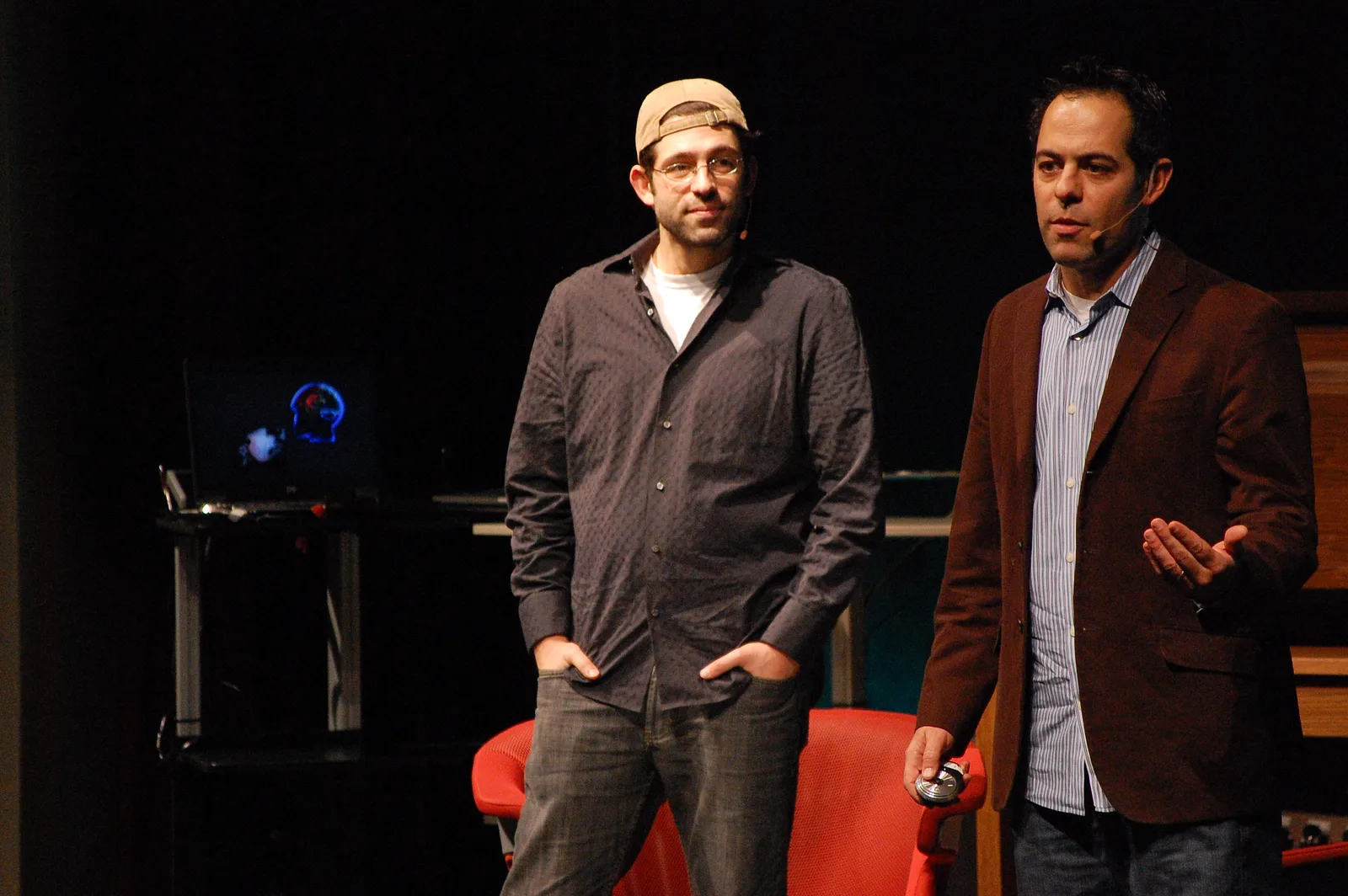 Evan and Gregg Spiridellis at EG 2010, photographed by Eric Chan; CC BY 2.0.