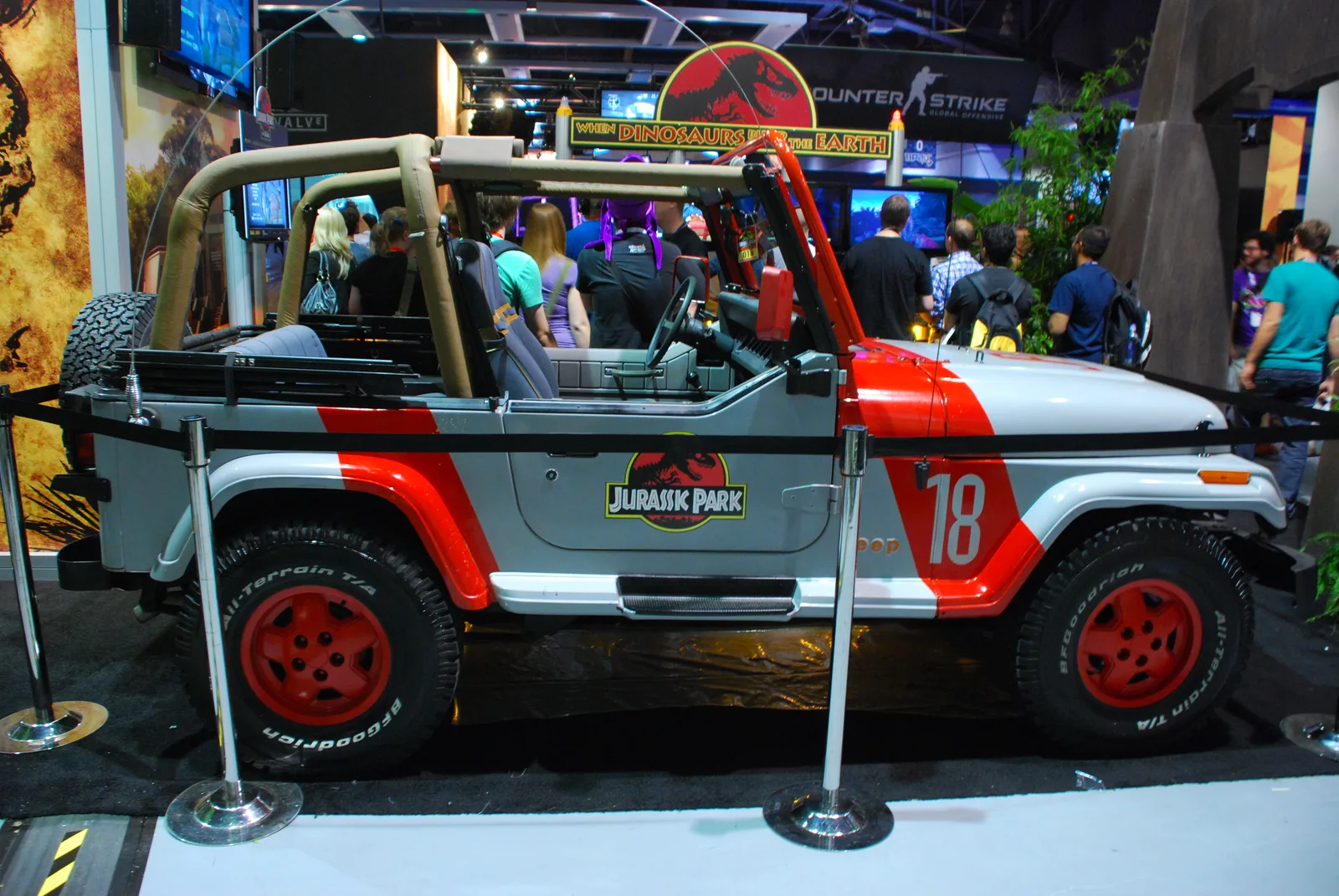 A Jurassic Park jeep replica on display, 2011