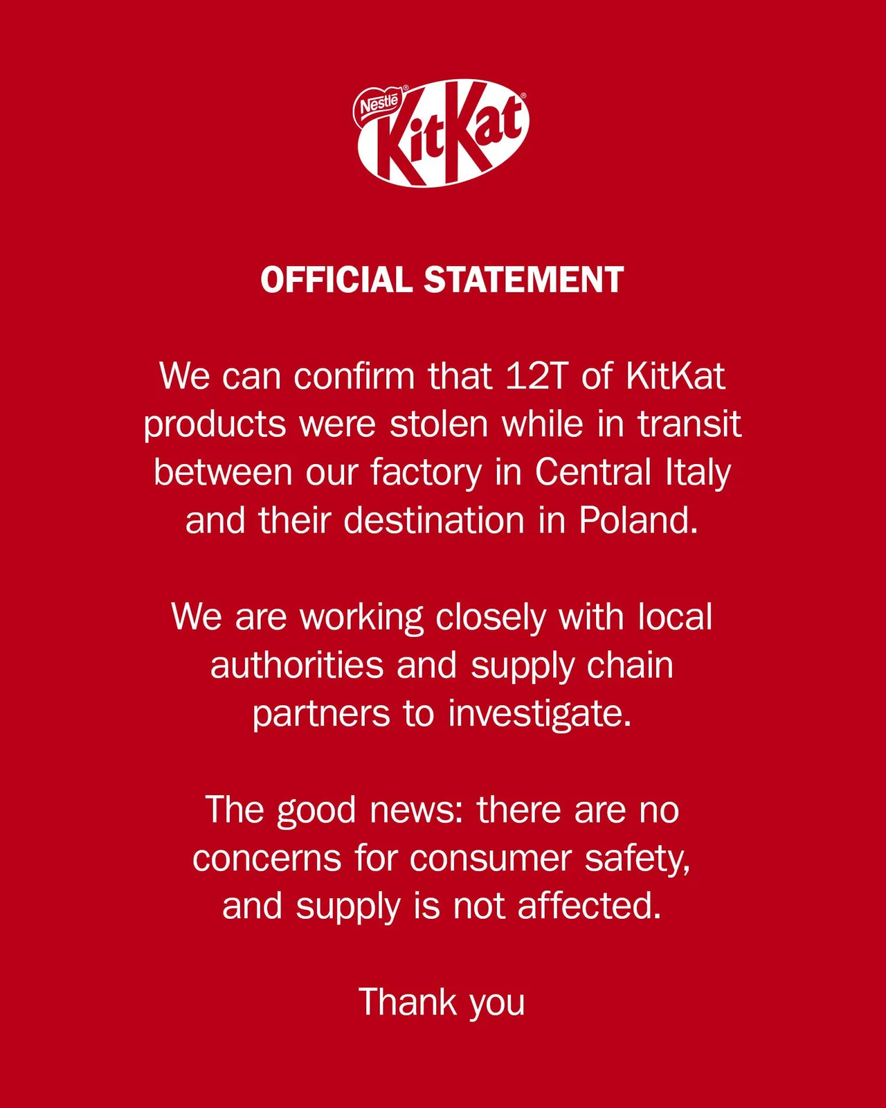Regarding recent press coverage