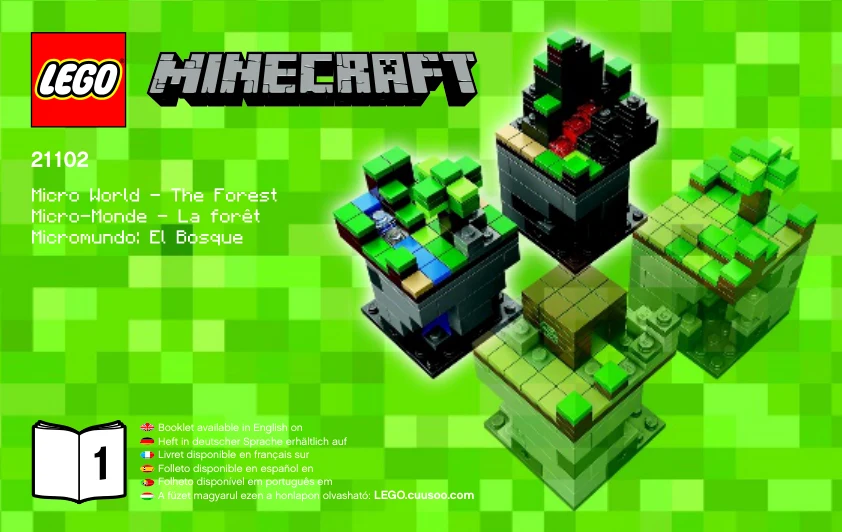 LEGO Minecraft Micro World 21102 instruction booklet cover, a CUUSOO fan-supported release