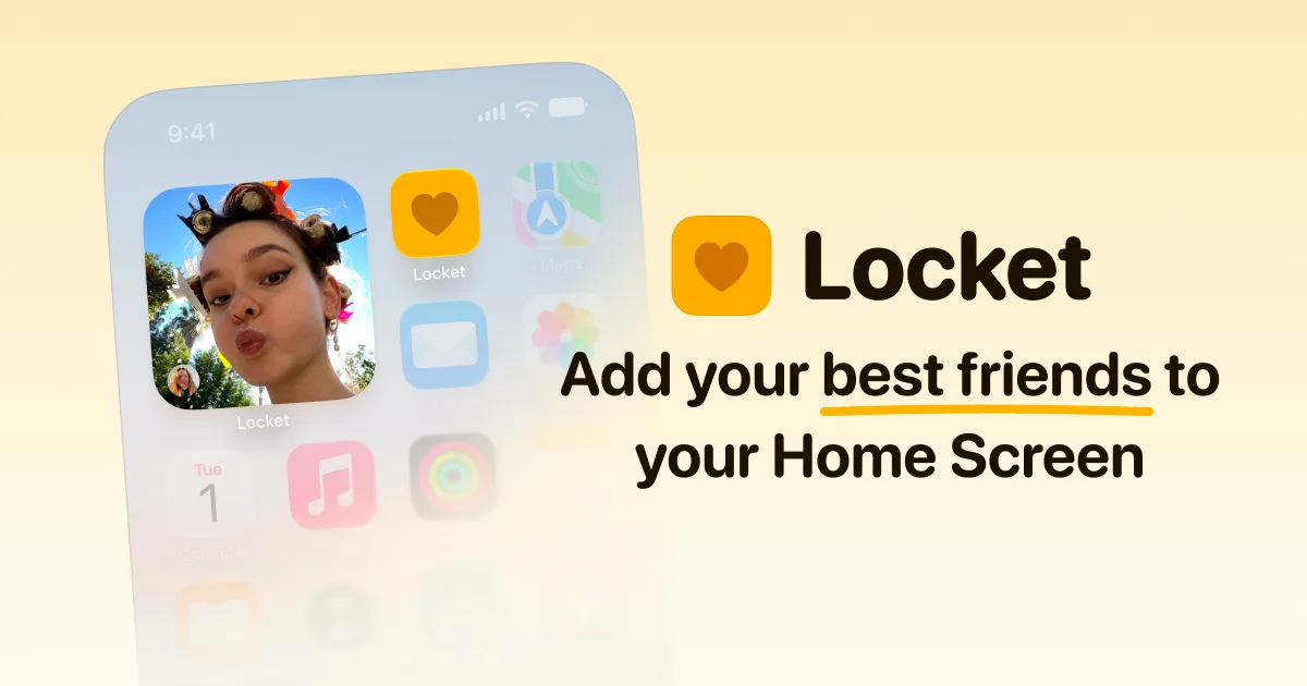 Official Locket graphic showing friends’ photos inside the home-screen widget