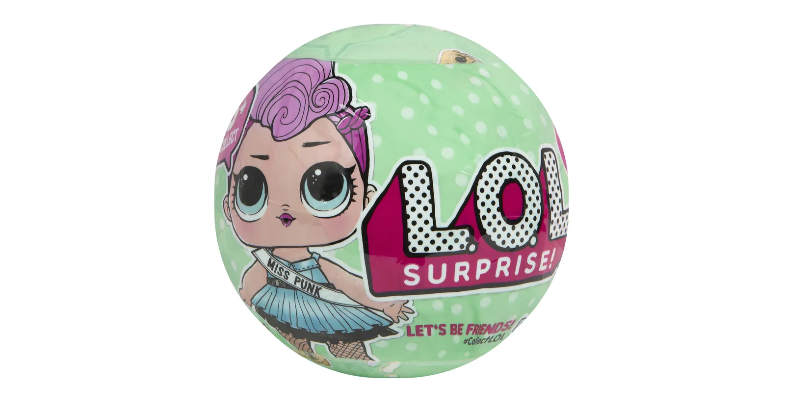L.O.L. Surprise! Tots ball packaging in MGA's December 2017 product photo.