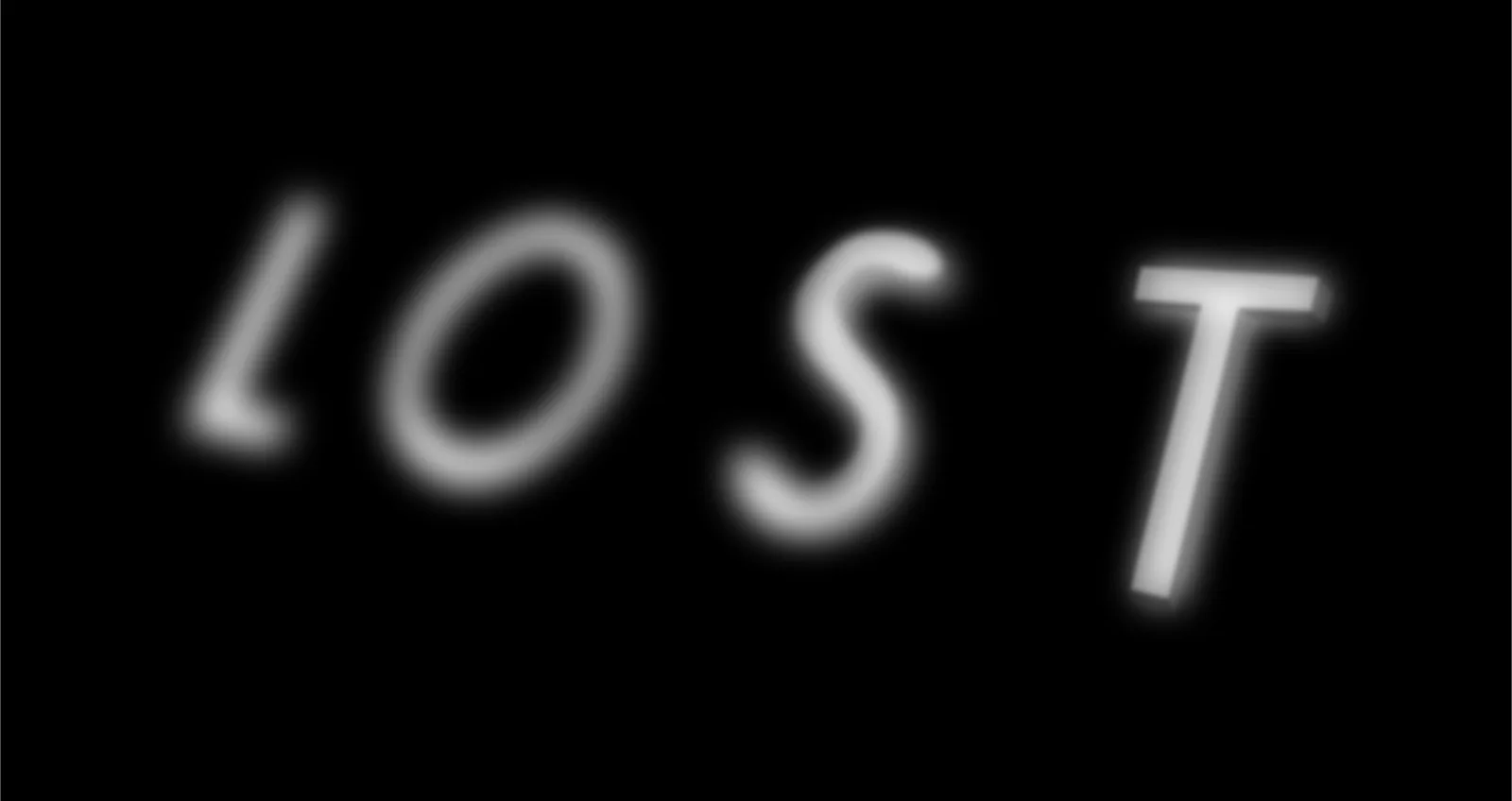 The Lost title card, white letters on black