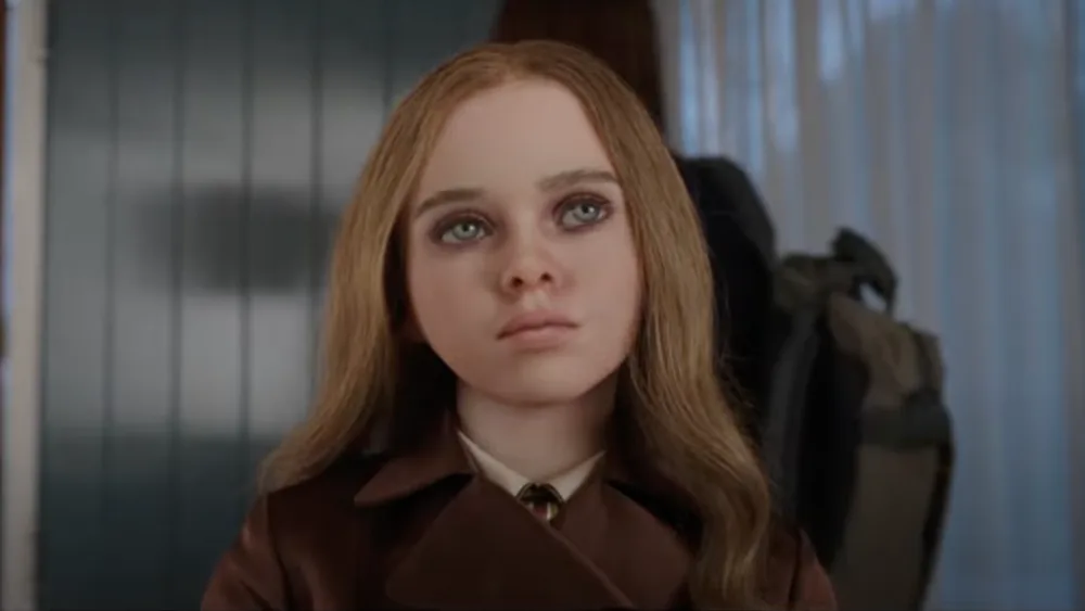 M3GAN, the doll, in a still from the film