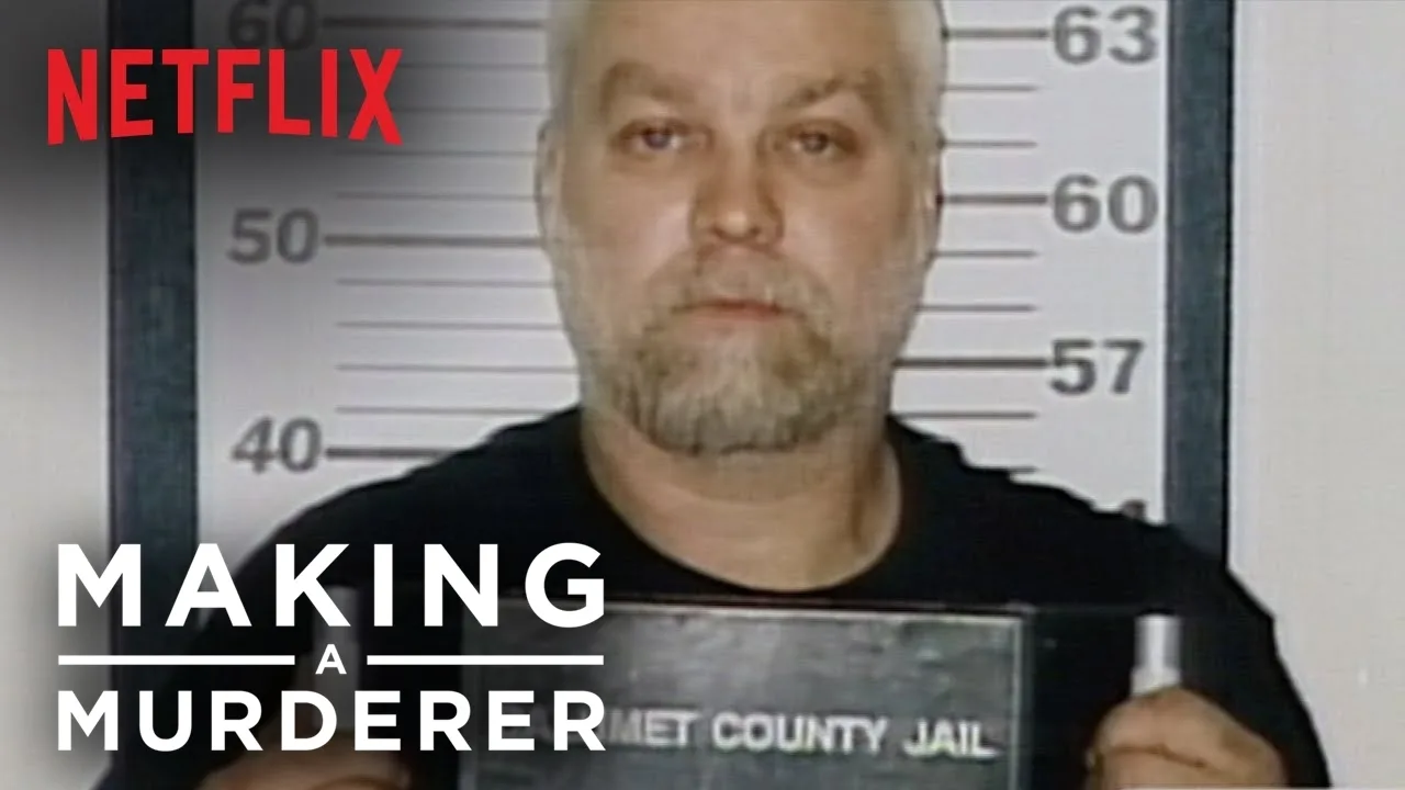 Steven Avery's booking photo in the Netflix trailer.