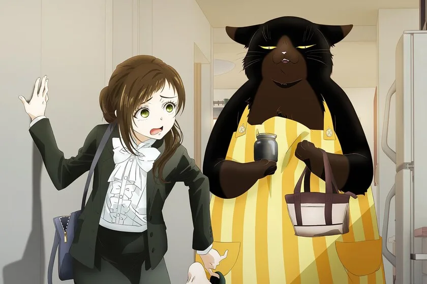 El anime con una oficinista desastrosa que comparte piso con un gato muy apañado: 'La extraña pareja' que todos necesitamos para arreglarnos la vida (y que se deja ver muy bien)