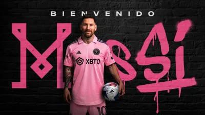 Inter Miami's Bienvenido Messi signing graphic