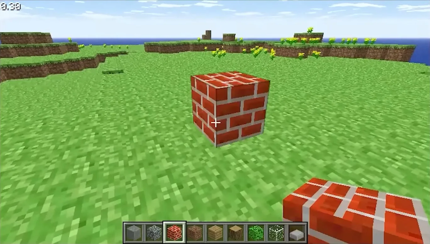 Minecraft Classic v0.30 with brick blocks