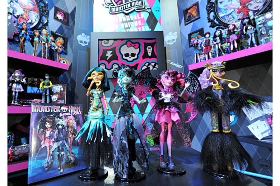 Monster High dolls on a store display