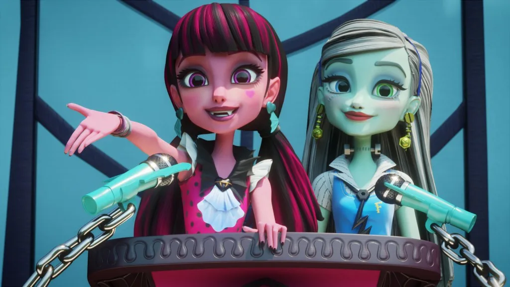 Draculaura and Frankie Stein in the animated series