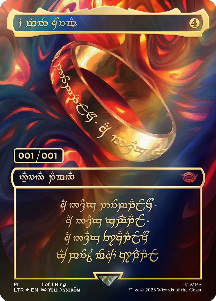Official digital render of the 001/001 One Ring card; it is not a photograph of the printed card.
