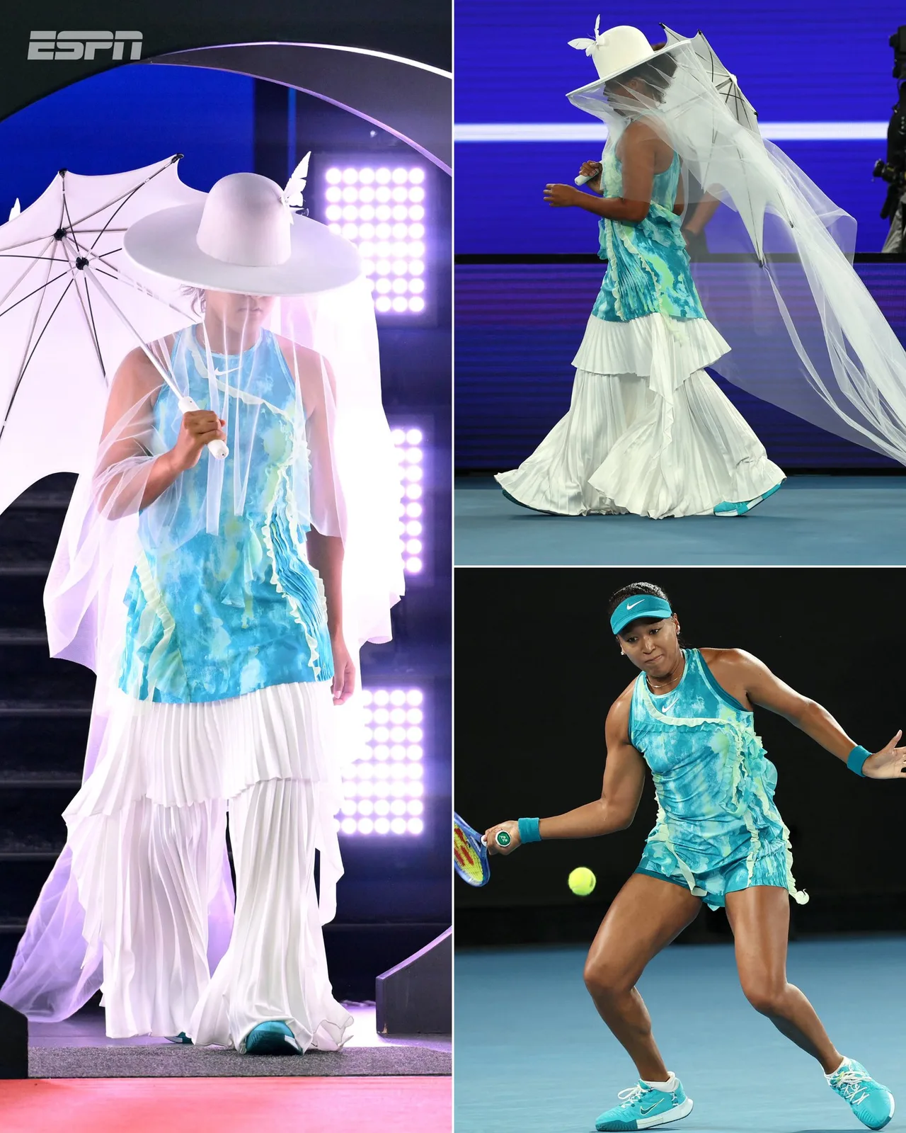 Now THAT is an Australian Open fashion statement. Naomi Osaka entering Rod Laver Arena 👏 #AO26