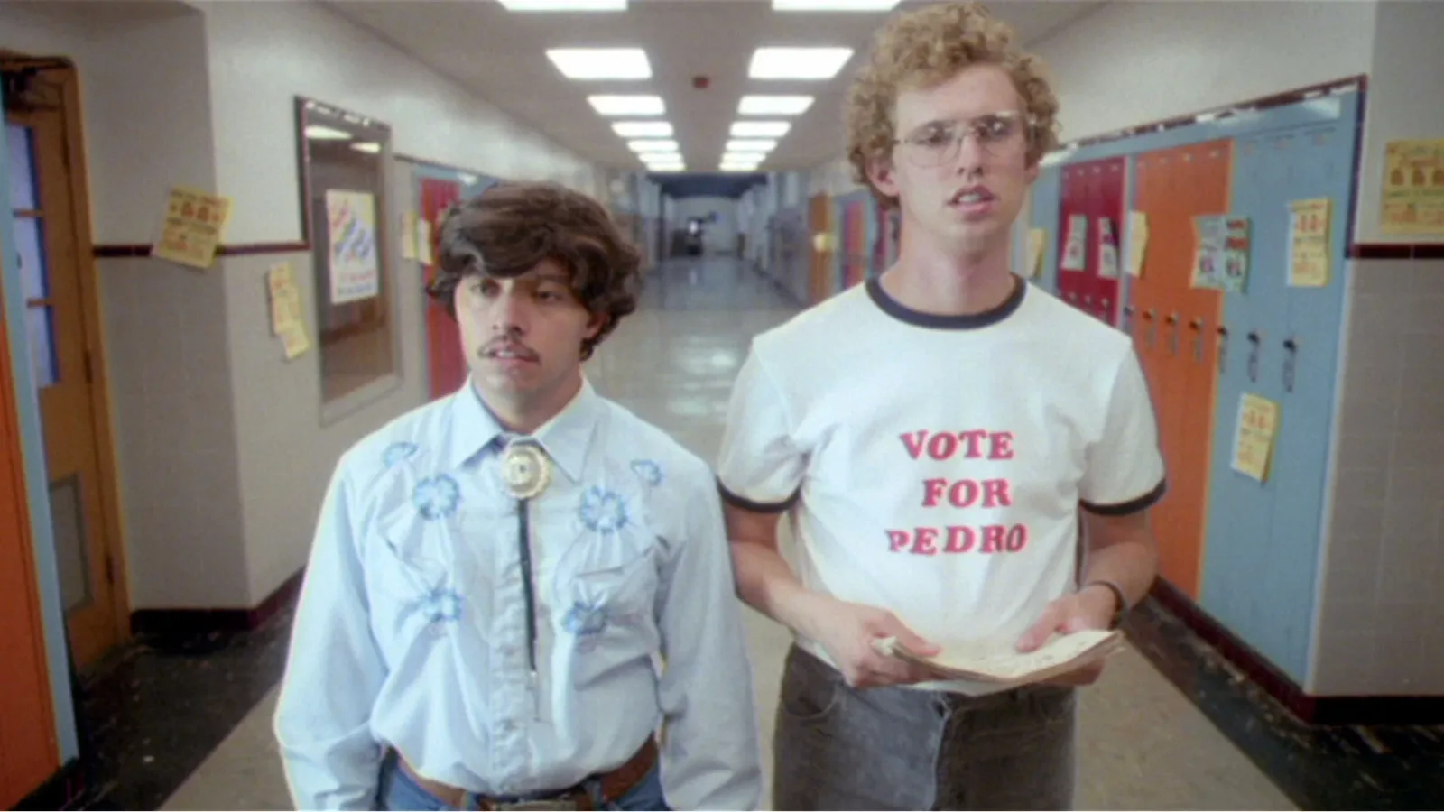 Napoleon and Pedro, in a Vote for Pedro shirt